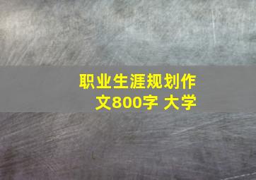 职业生涯规划作文800字 大学